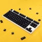 Brief Black Martian 104+26 Full PBT Dye Sublimation Keycaps Set for Cherry MX Mechanical Gaming Keyboard 64/87/104